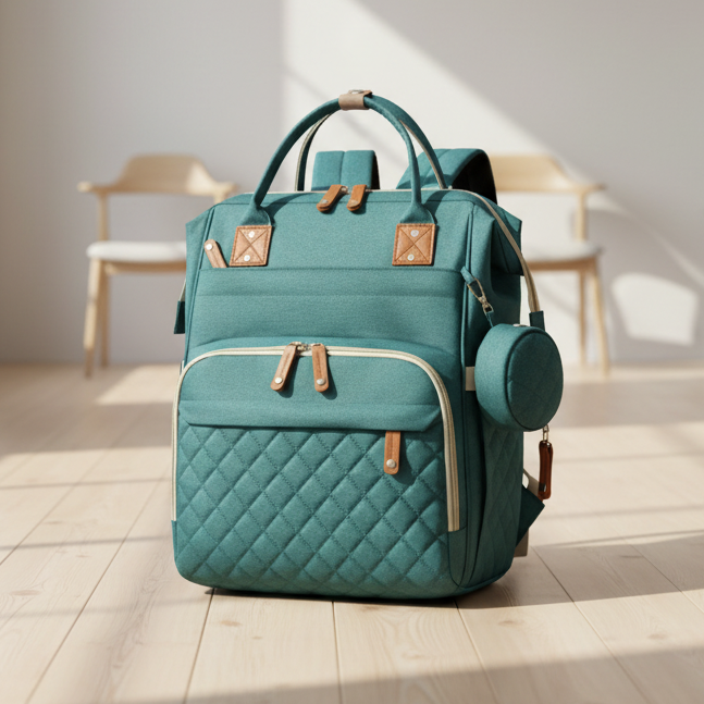 Bebeğimle® | Katlanabilir Beşik Özellikli Akıllı Bebek Bakım Sırt Çantası