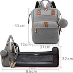 Bebeğimle® | Katlanabilir Beşik Özellikli Akıllı Bebek Bakım Sırt Çantası