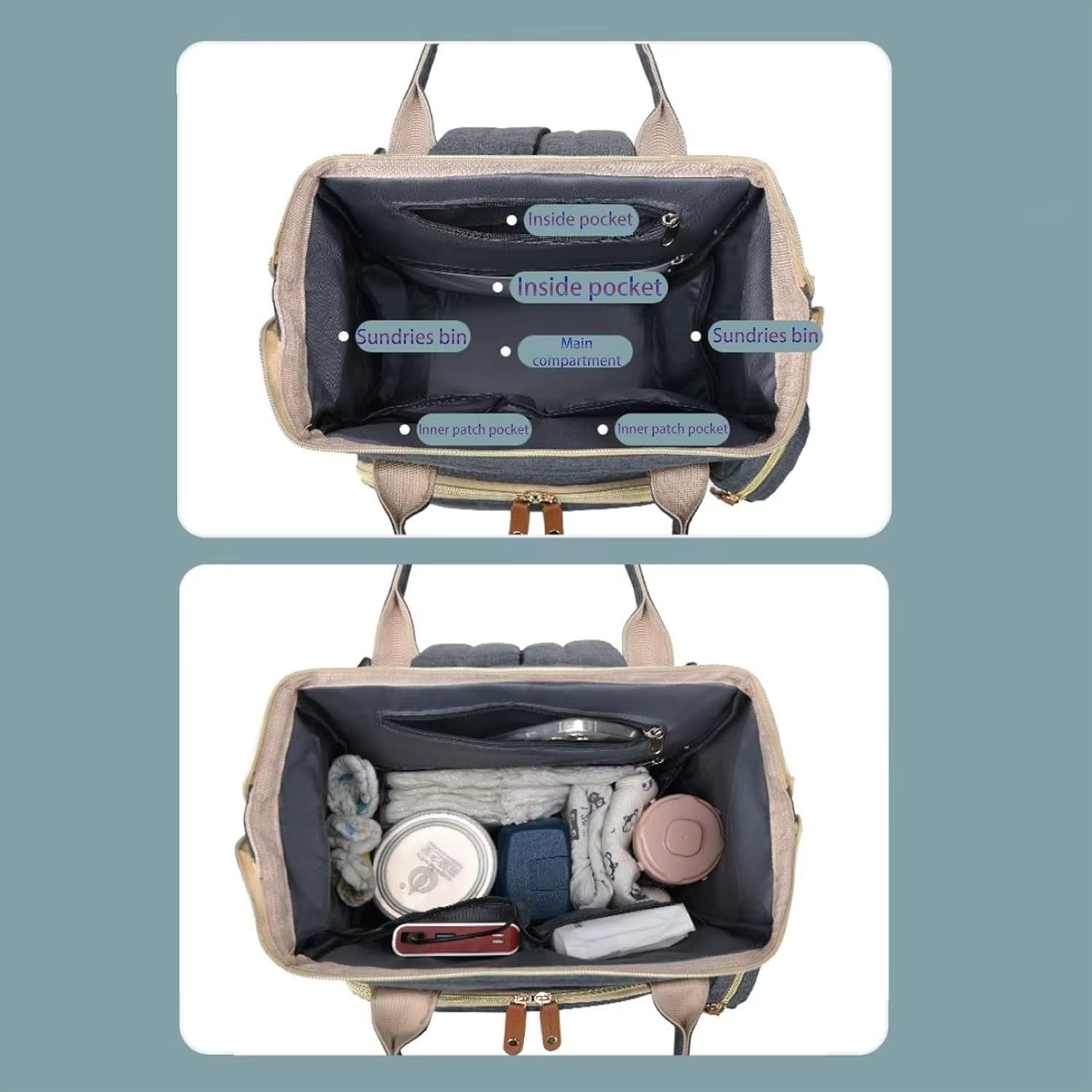 Bebeğimle® | Katlanabilir Beşik Özellikli Akıllı Bebek Bakım Sırt Çantası