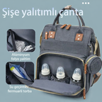 Bebeğimle® | Katlanabilir Beşik Özellikli Akıllı Bebek Bakım Sırt Çantası